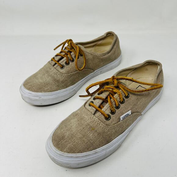 Vans Canvas Lace Up Deck Shoe Sneaker Comfort Tan Boat Casual - 6.5 - Picture 2 of 6